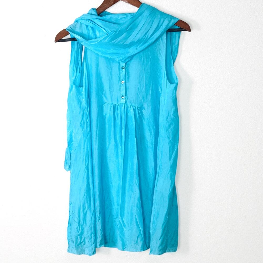 GANT Silk Dress Turquoise Size M Coastal Luxe Resortwear Minimalist